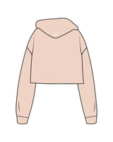 The Crop Terry Hoodie - Pale Pink - Motivate Movement - Center Chest Stacked & Hoodie - Printed - White
