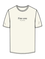 The Mens Tee - Off White - Fine Core Pilates - Center Chest Stacked - Printed - Black