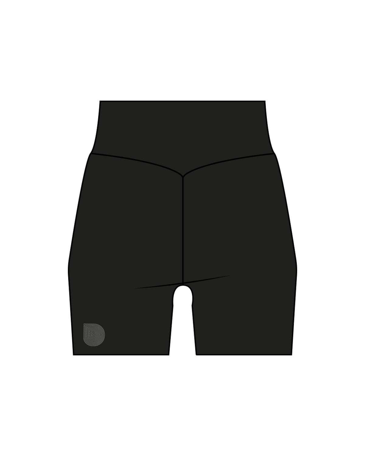 The Basic Short - Black - Drench - Back Bottom Left Leg - Printed - White