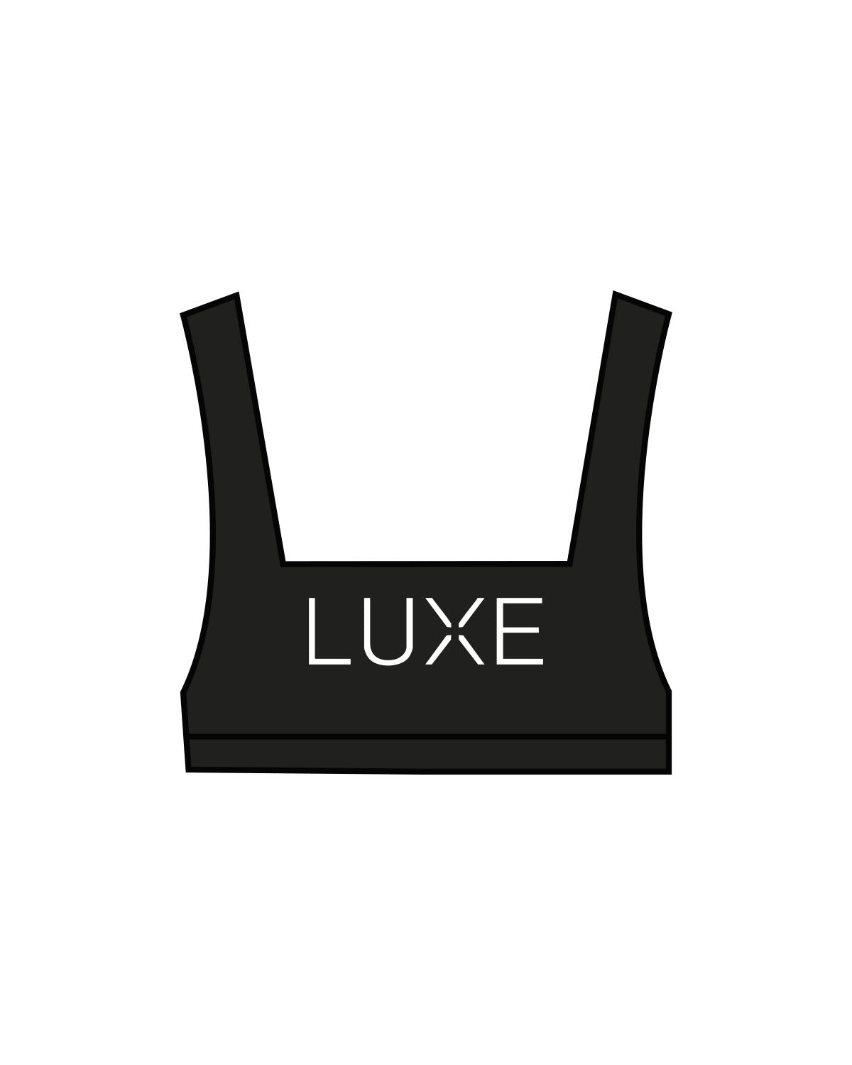 The Box Cut Bra - Black - Lagree Luxe - Center Chest - Printed - White