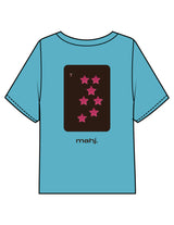 The Midweight Crop Tee - Turquoise - Barnes. The Label - Center Chest & Back Stars - Printed - Full Color