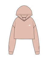 The Crop Terry Hoodie - Pale Pink - JL Marketing - Left Chest - Printed - White
