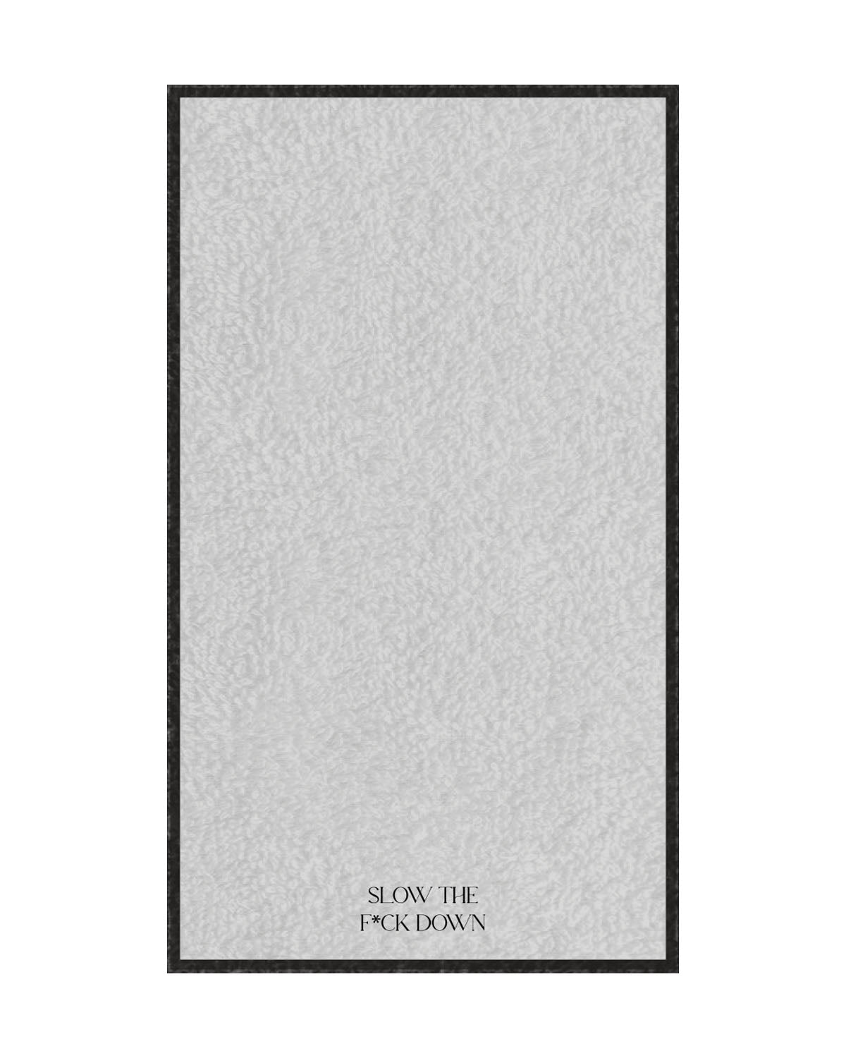 The Gym Towel - White - CORE REFORM - Bottom Center "Slow" Logo - Embroidered - Black