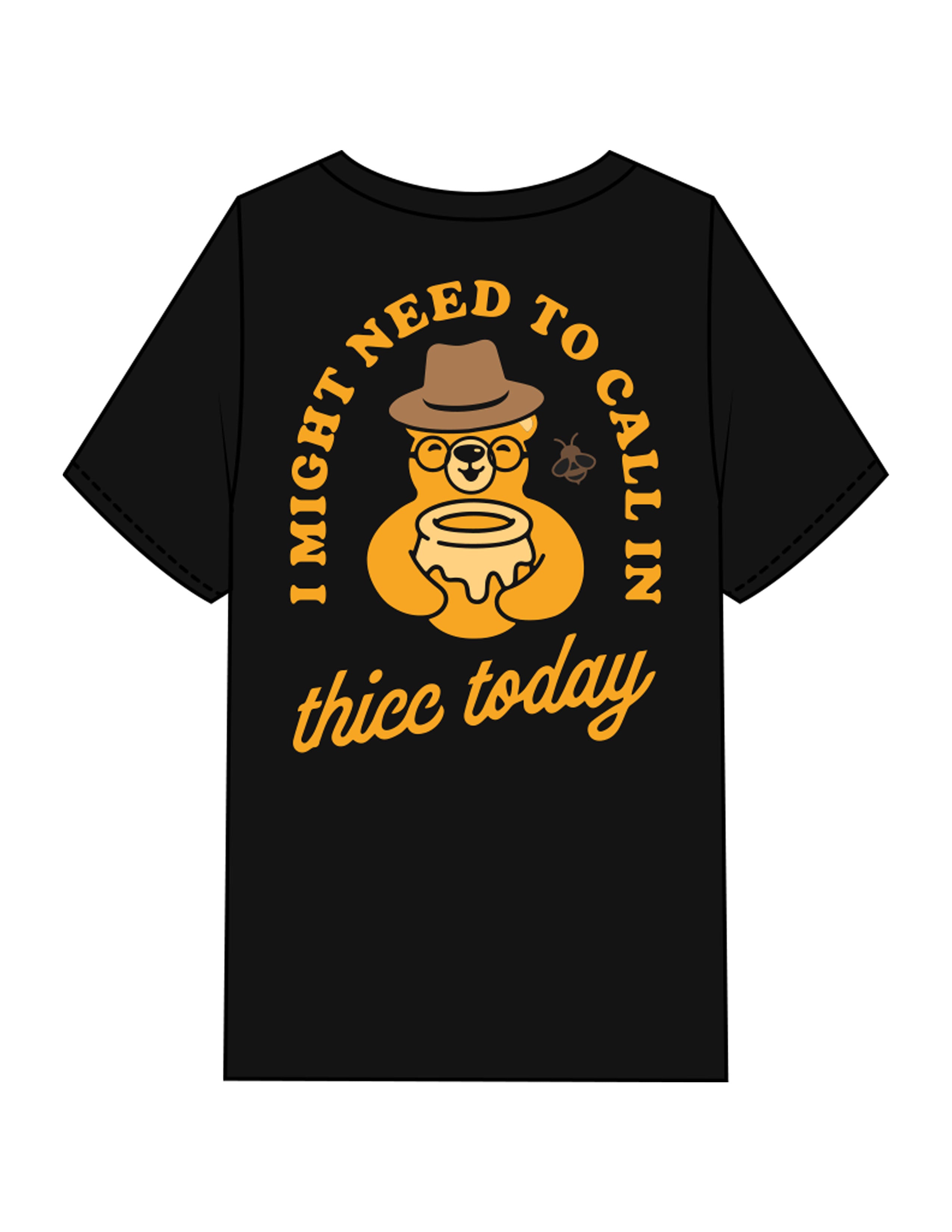 The Mens Heavyweight Tee - Black Stone - Try Smile Collective - Left Chest & Back Bear - Printed - Full Color