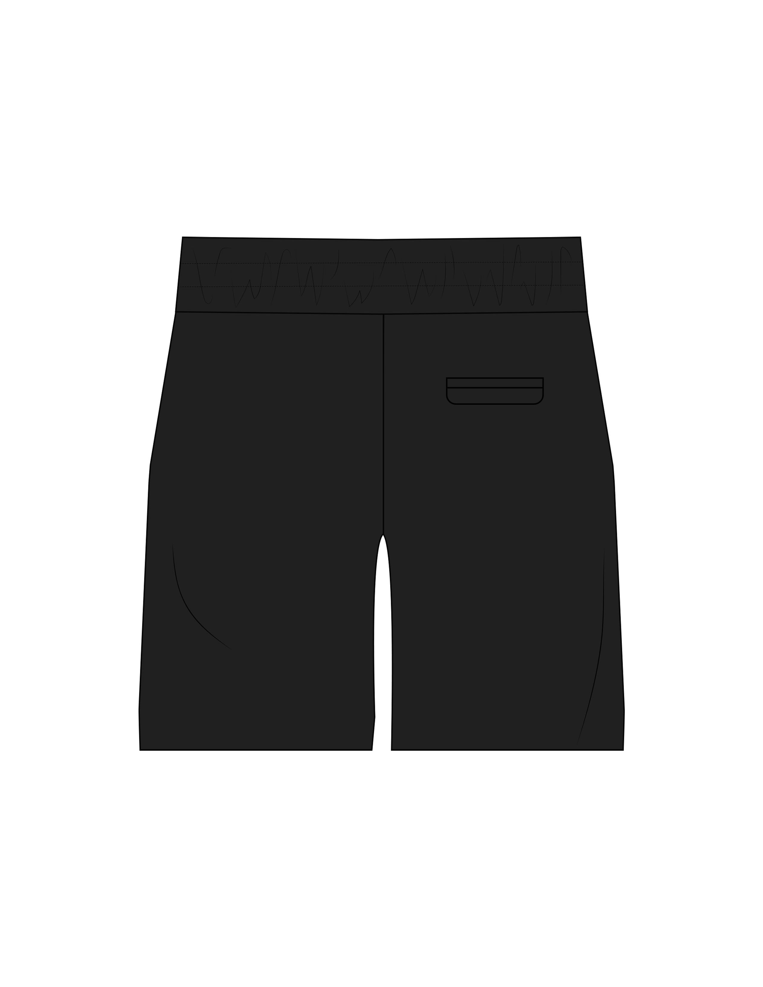 The Mens Swim Short - Black - Gladden Gains - Left Leg - Printed - White