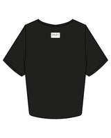 The Crop Tee - Black - Body Restoration - Center Chest & Back Center Neckline - Printed - White