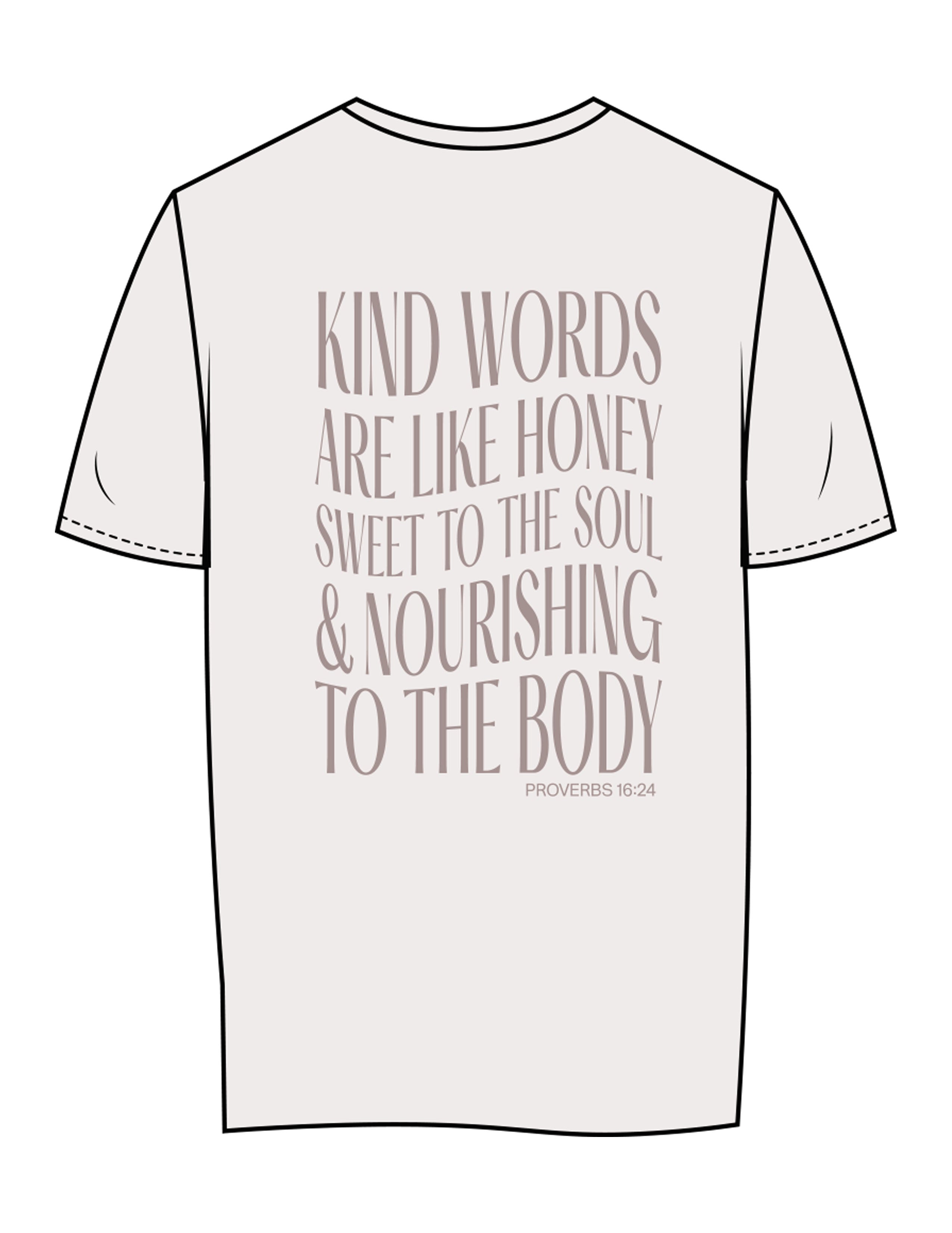 The Womens Tee - Bone - Honey Hive NB - Center Chest Stacked & Back Stacked - Printed - Dark Bone