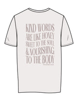 The Womens Tee - Bone - Honey Hive NB - Center Chest Stacked & Back Stacked - Printed - Dark Bone