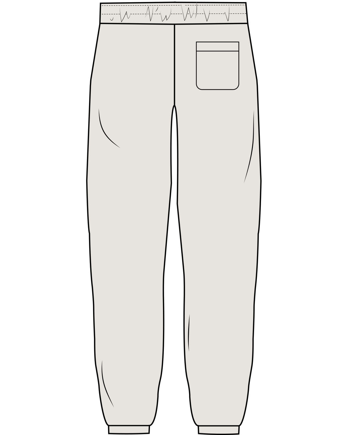 The Mens Sweatpants - Washed Bone - Bean Head - Left Leg - Embroidered - Brown