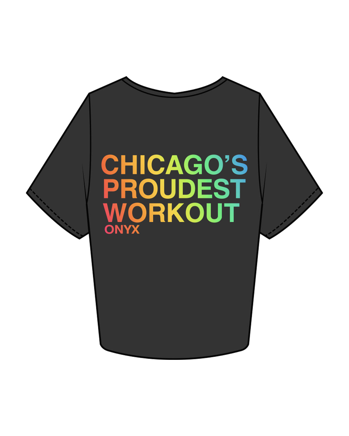 The Crop Tee - Washed Black - Onyx Fit - Center Chest & Center Back Stacked - Full Color