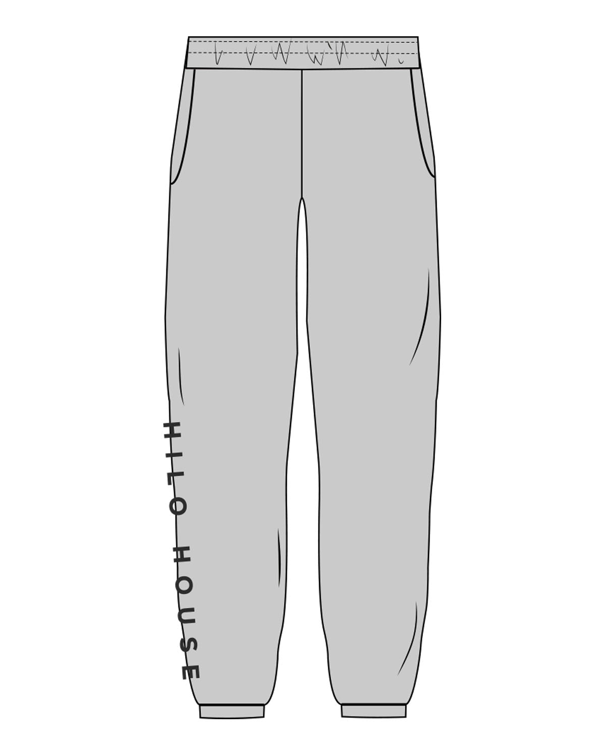 The Mens Sweatpants - Storm - HiLo - Left Leg Bottom - Printed - Charcoal