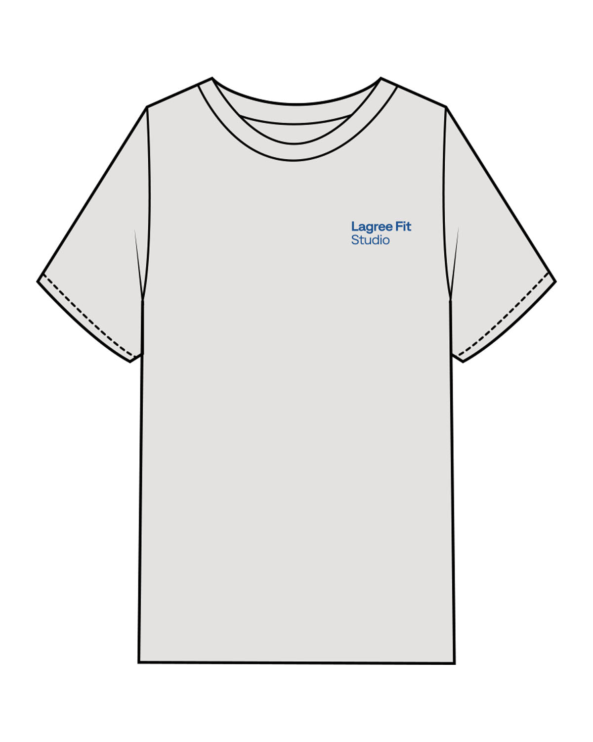 The Mens Heavyweight Tee - Washed Bone - Lagree Fit Studio - Left Chest - Back Center - Printed - Blue
