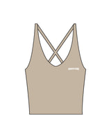 The Sporty Strappy Tank - Light Brown - Coach Code - Left Chest - Text - Printed - White