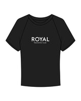 The Micro Rib Baby Tee - Black - Royal Training Club - Center Stacked - Printed - White