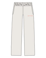The Straight Leg Sweatpant - Bone - Lagree Tahoe - Left Leg - "Lagree Truckee" - Printed - Orange