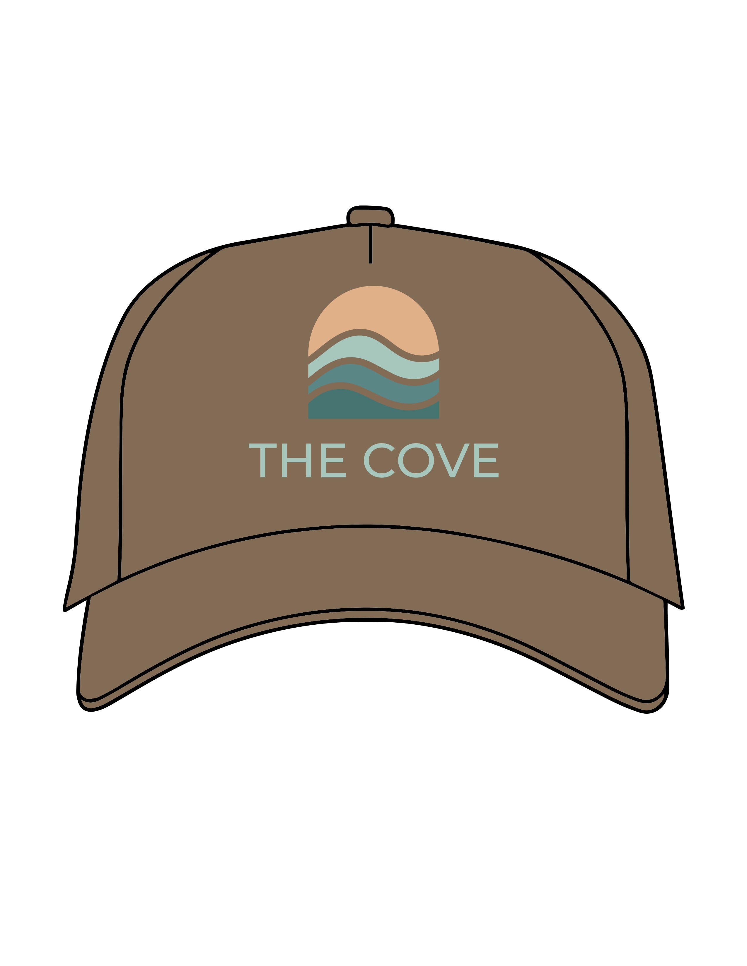 The Canvas Cap - Walnut - The Cove - Center Crown Stacked - Printed - Full Color