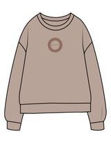 The Midweight Unisex Crewneck - Washed Cement - HiLo - Center Chest & Back Stacked - Printed - Tone on Tone