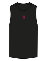 The Scoop Muscle Tank - Black - Delta Fitness - Center Chest & Back Stacked "DELTA" - Printed - Full Color