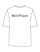 The Womens Oversized Tee - White - Skulpt Lagree - Center Back - Printed - Black