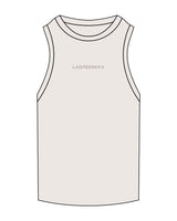 The Ribbed Full Length Tank - Bone - LagreeMixx - Center Chest - Embroidered - Tone on Tone