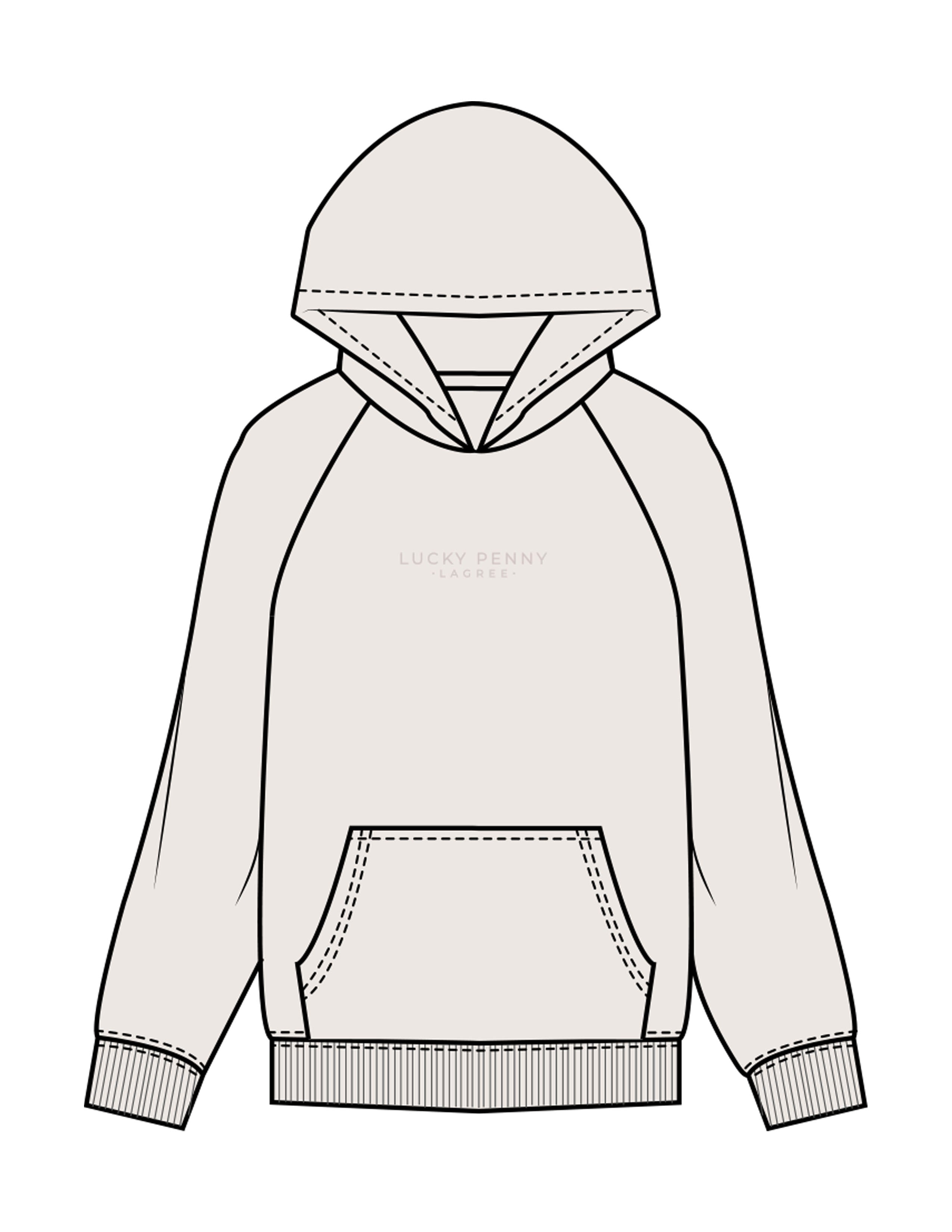 The Mens Hoodie - Bone - Lucky Penny - Center Chest - Embroidered - Tone on Tone