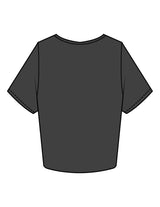 The Crop Tee - Charcoal - Fase Lagree - Center Chest - Printed - Emerald