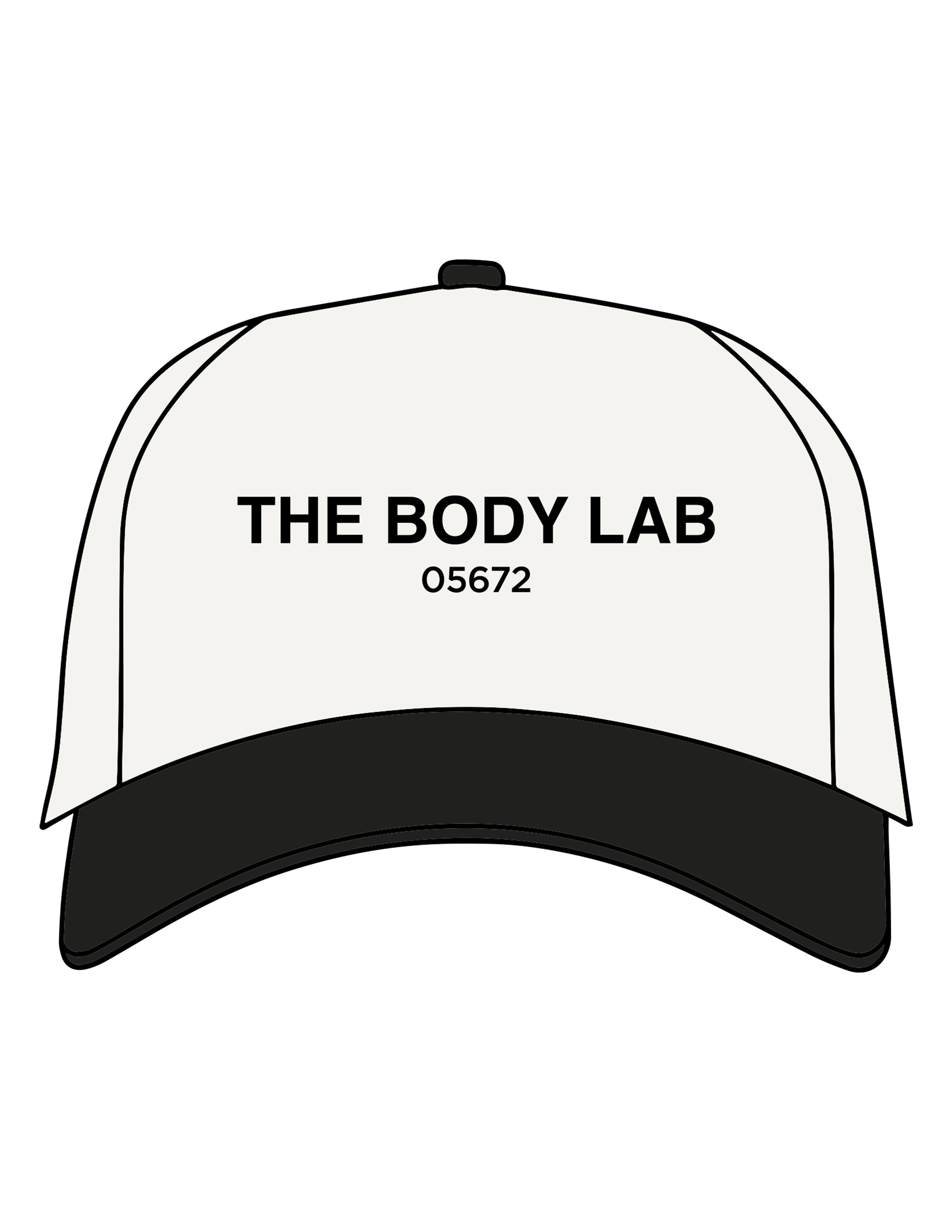 The Canvas Cap - Natural / Black - Body Lab - Center Crown Stacked - "05672" - Embroidered - Black - "The Body Lab" - Puff Embroidered - Black