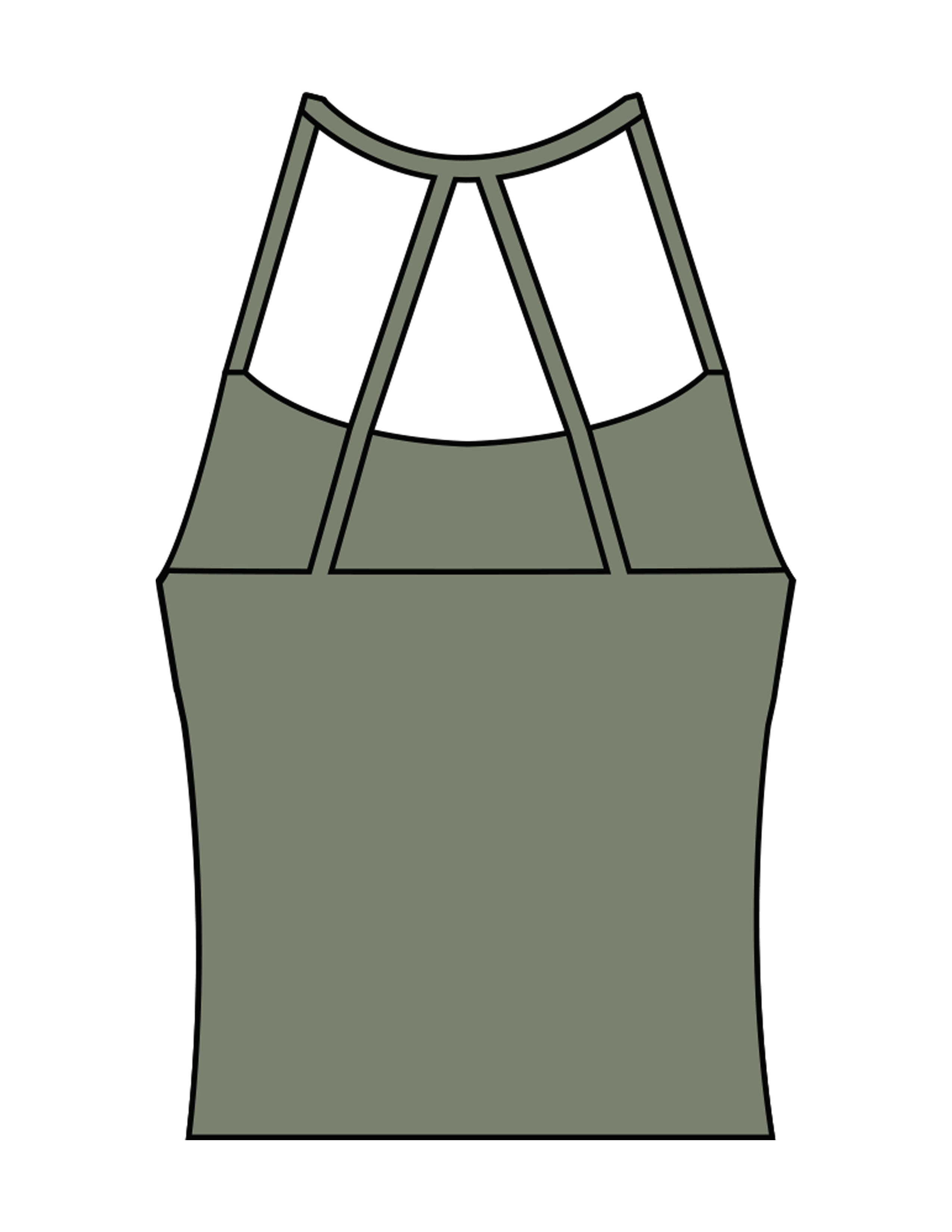 The Womens Sporty Tank - Green - Movement Pilates Buffalo - Center Chest Stacked - Printed - White