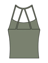 The Womens Sporty Tank - Green - Movement Pilates Buffalo - Center Chest Stacked - Printed - White