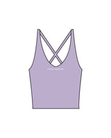 The Sporty Strappy Tank - Light Purple - Evolve Collective - Center Chest - Printed - White
