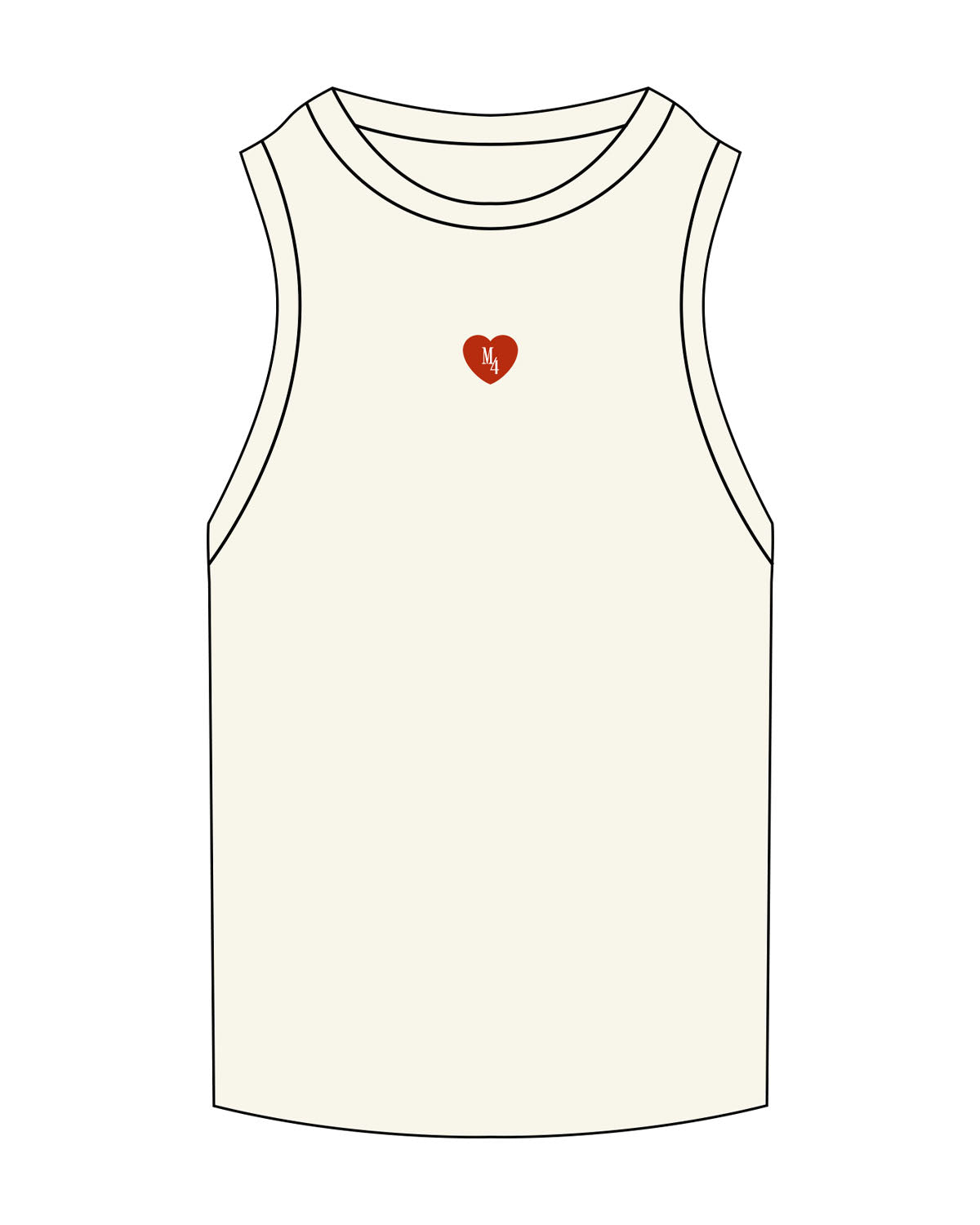 The Ribbed Full Length Tank - Off White - M4Lagree - Center Chest Logo - Embroidered - Full Color