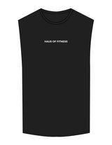 The Muscle Tank - Black - Haus of Fitness - Center Chest & Back Round - Printed - Full Color