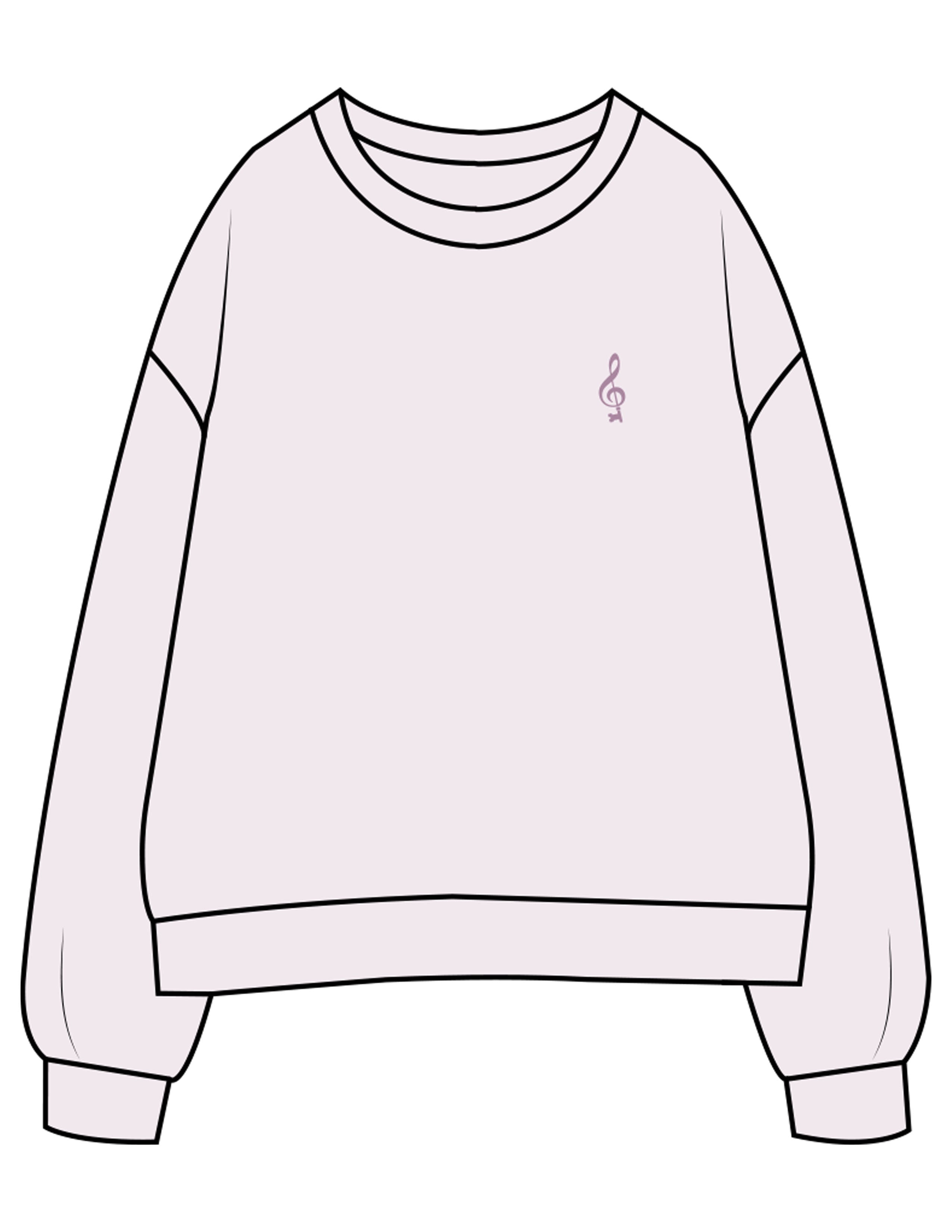 The Womens Crewneck - Orchid - SOUL YOGA - Left Chest - Embroidered - Tone on Tone