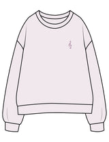 The Womens Crewneck - Orchid - SOUL YOGA - Left Chest - Embroidered - Tone on Tone