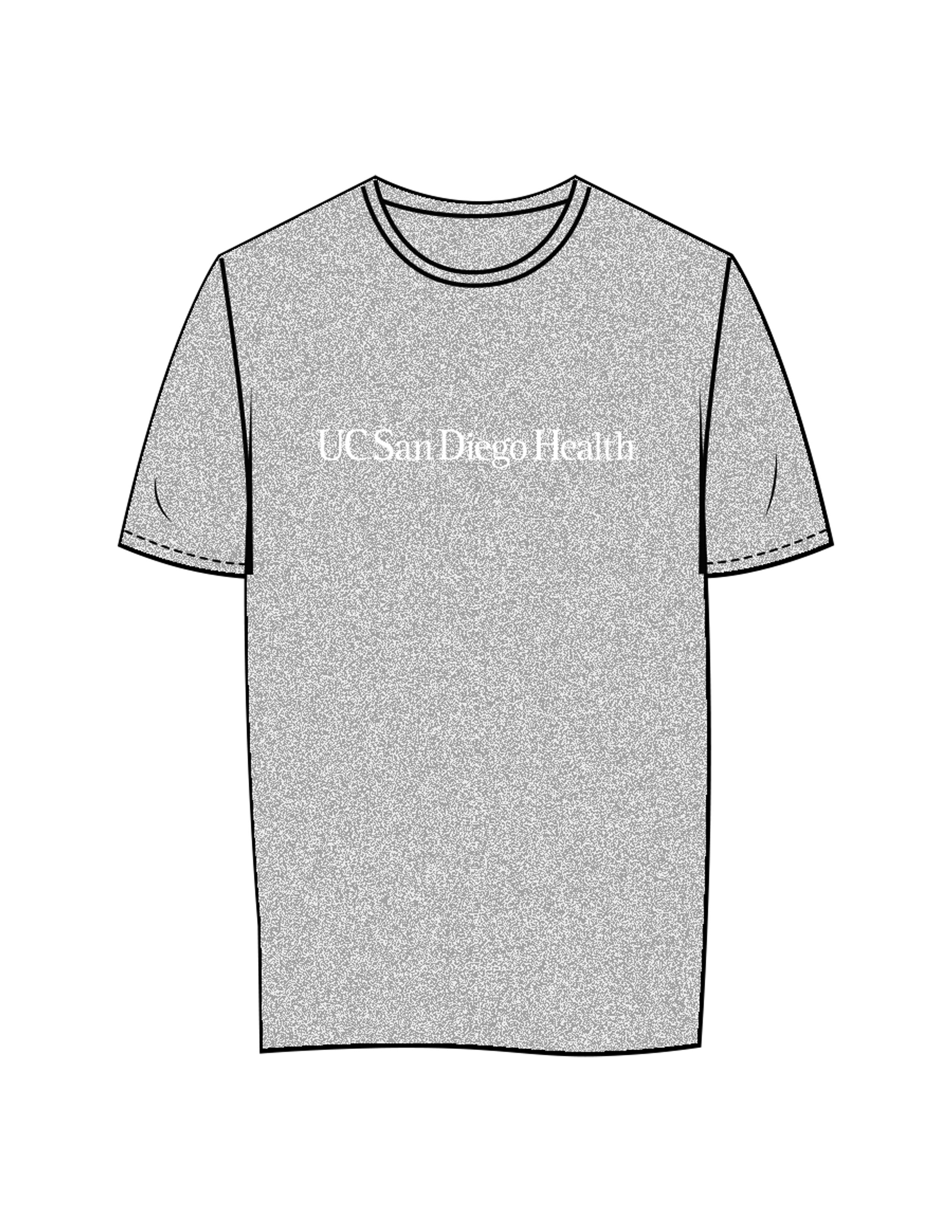 The Womens Tee - Heather - UCSD Health - Center Chest & Full Back "FLUENT" - White