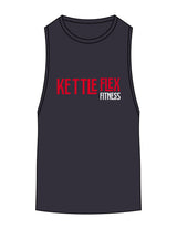 The Scoop Muscle Tank - Midnight - KettleFlex - Center Chest & Back Stacked - Printed - Full Color