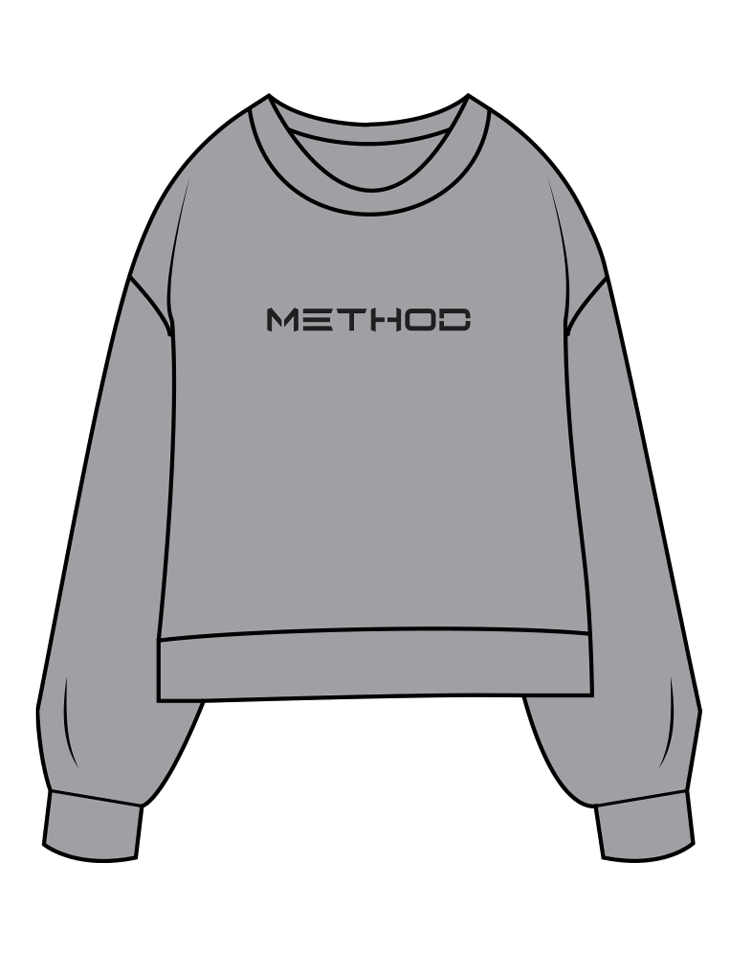 The Womens Sueded Crewneck - Heather - TML - Center Chest - Printed - Charcoal