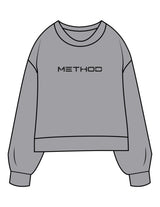 The Womens Sueded Crewneck - Heather - TML - Center Chest - Printed - Charcoal