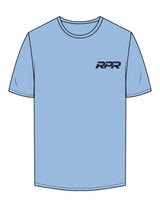 The Mens Tee - Carolina Blue - Reiner Pump Systems - Left Chest & Back Stacked - Printed - Navy