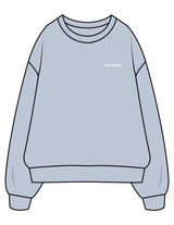 The Mens Crewneck - Powder - Zenwise - Left Chest & Back Stacked - Printed - White