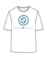 The Womens Oversized Tee - White - Counterstrain - Front & Back Center Stacked - Full Color