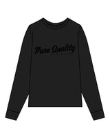 The Mens Heavyweight Long Sleeve - Black - PURE QUALITY - Center Chest - Black