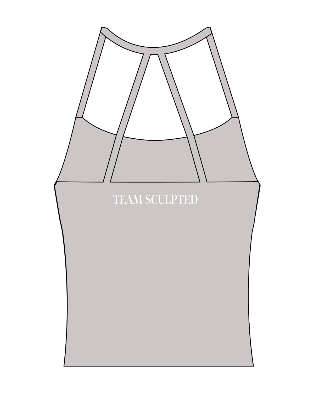 The Womens Sporty Tank - Grey - Team Sculpted - Left Chest & Center Back - Printed - White