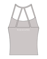 The Womens Sporty Tank - Grey - Team Sculpted - Left Chest & Center Back - Printed - White