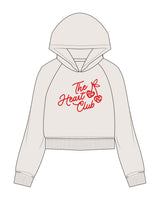 The Womens Crop Hoodie - Bone - HeartCore - Chest Stacked - Printed - Red