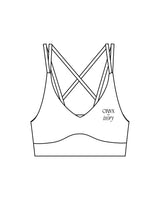 The Strappy Bra - White - Onyx & Ivory - Left Chest & Center Back - Printed - Black