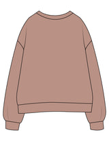 The Womens Crewneck - Clay - Pineda Fitness LLC - Left Chest - Printed - White