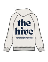 The Mens Hoodie - Bone - The Hive - Left Chest & Back Stacked - Printed - Puff - Navy
