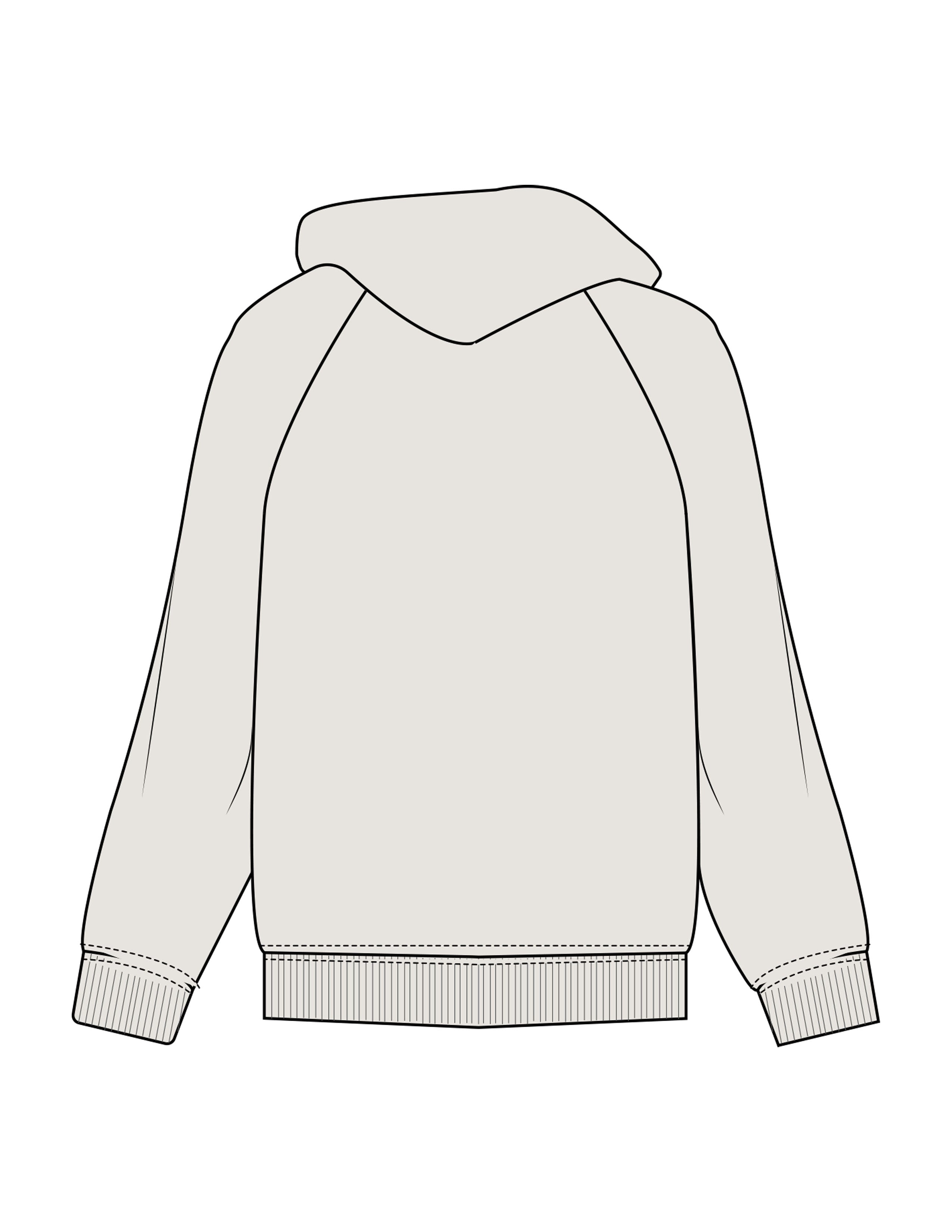 The Womens Hoodie - Washed Bone - OCWC - Chest Stacked - Printed - Leaf