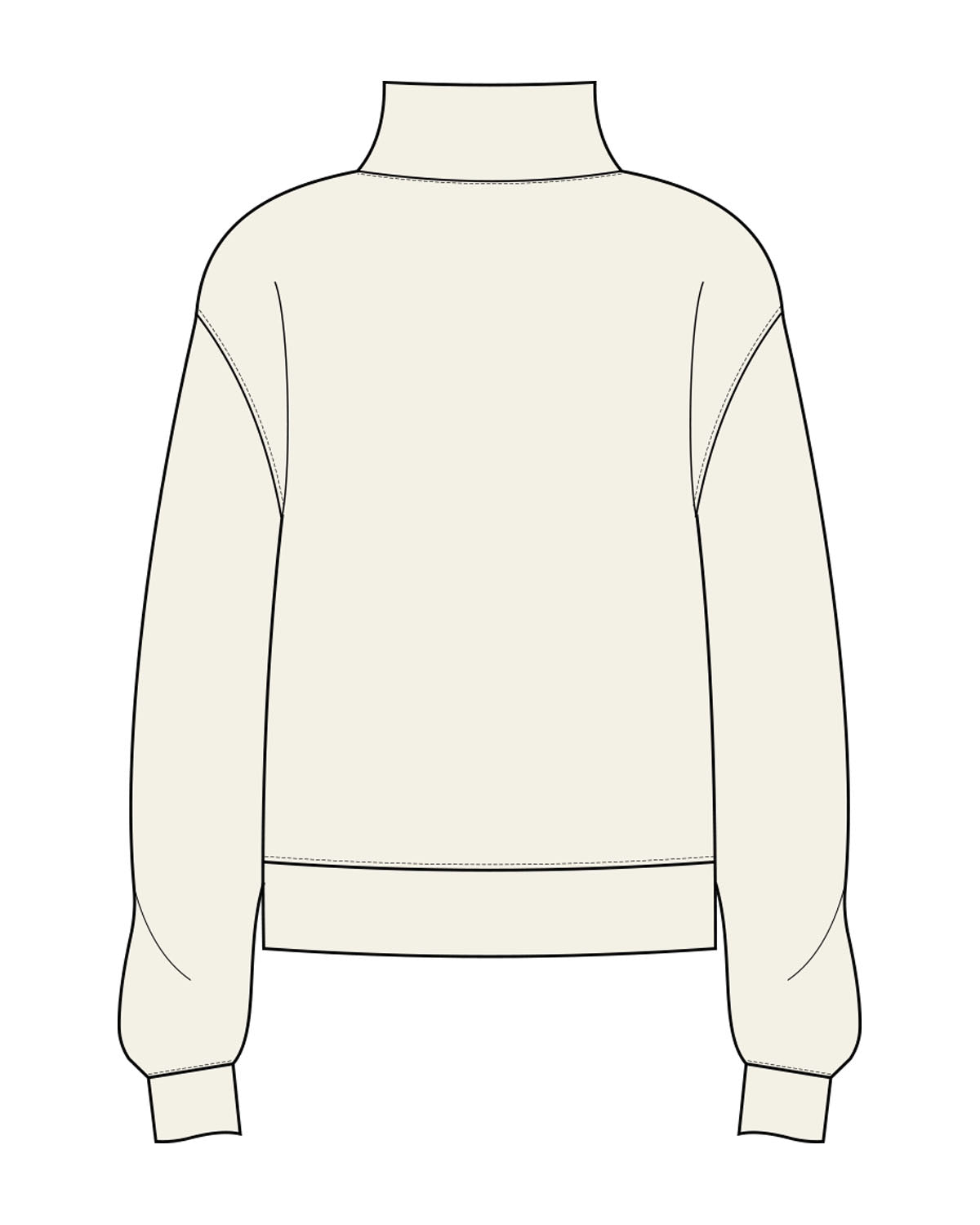 The Womens 1/4 Zip - Off White - Chi50 - Left Chest Stacked - Printed - Teal